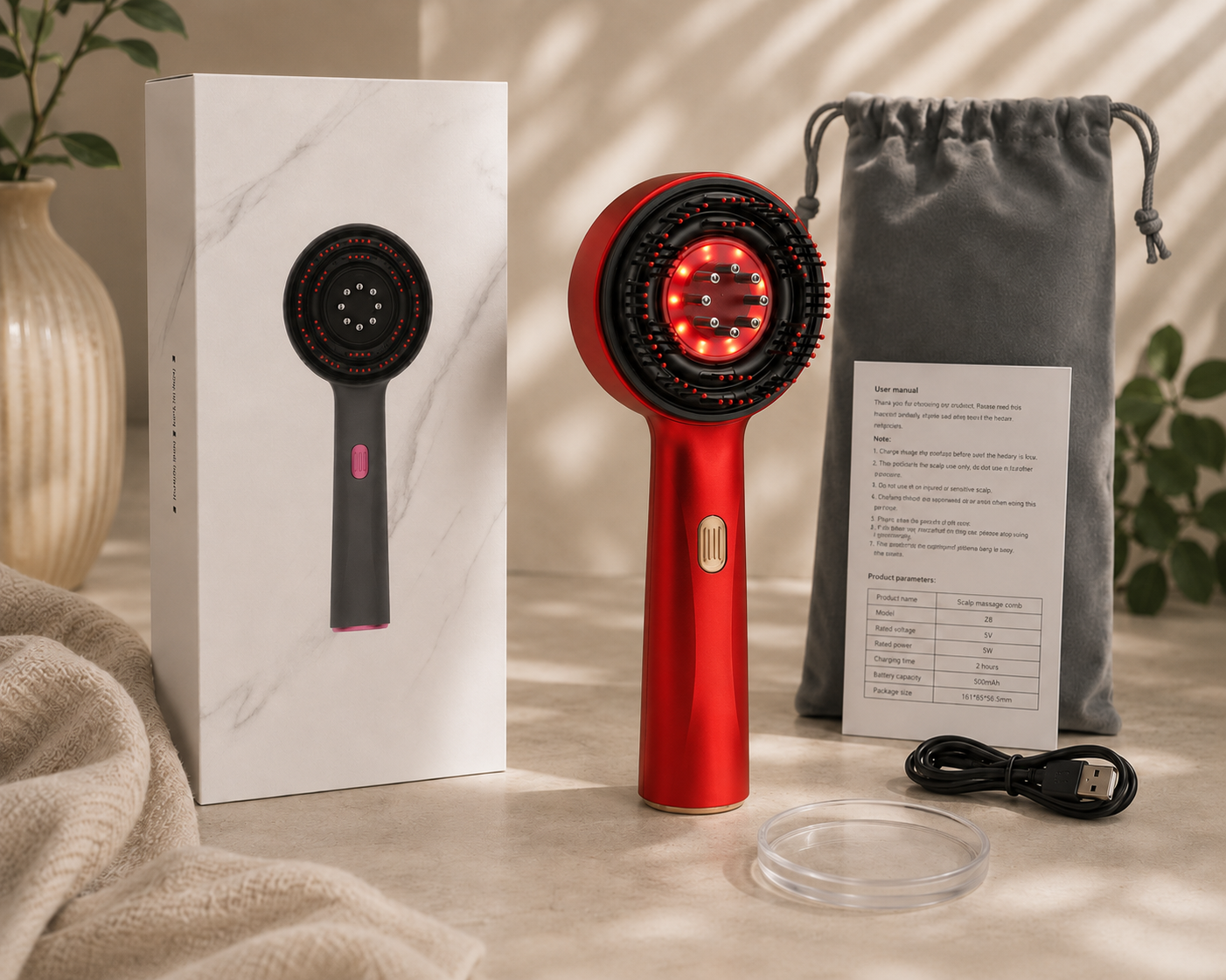 Red Light Scalp Therapy Brush
